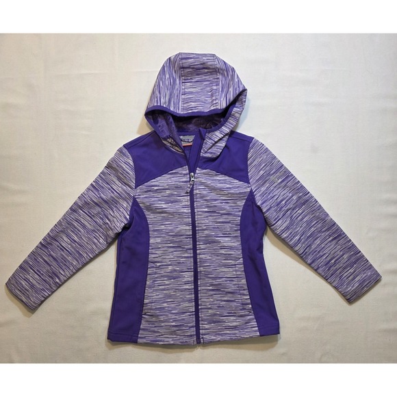Free Country Girl's Two Tone Purple Softshell Full Zip Hooded Jacket. Size 7/8 - Picture 2 of 10